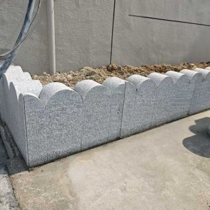 亳州 芝麻白花岗岩花边石铺装效果图