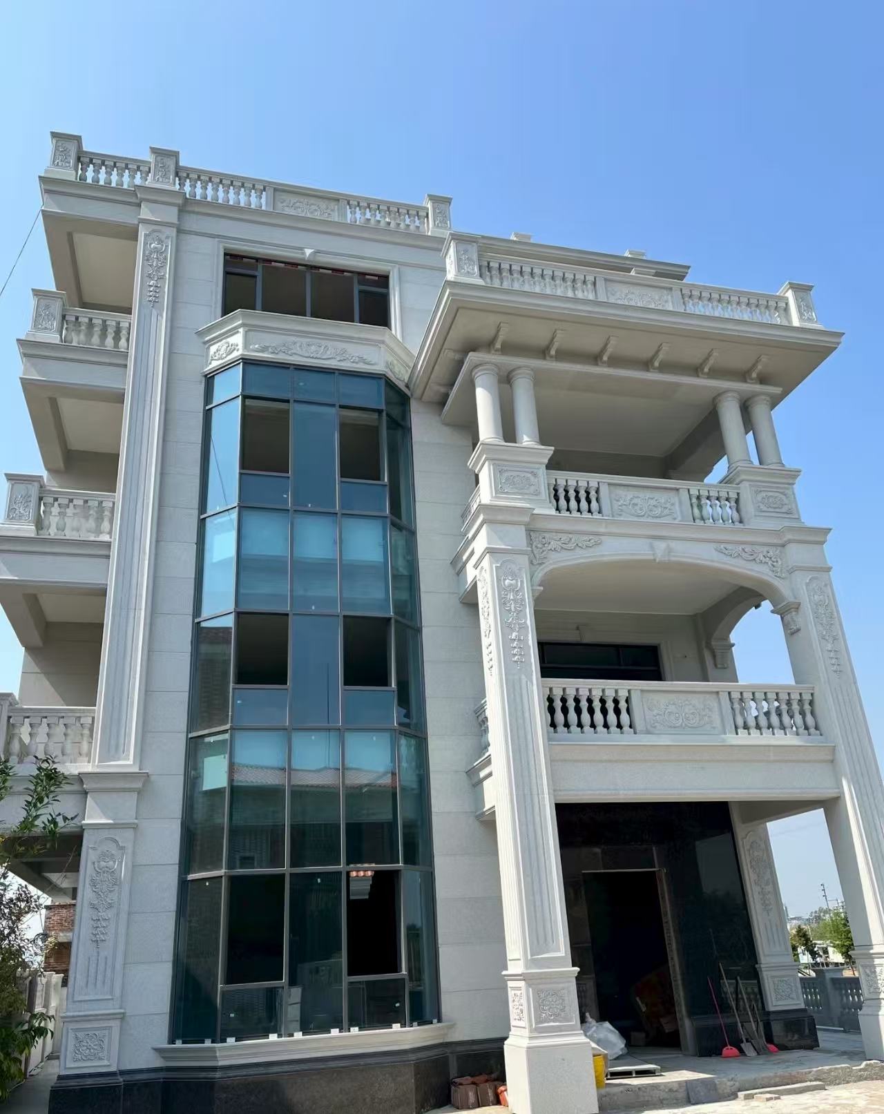 亳州 芝麻白花岗岩别墅外墙干挂效果展示