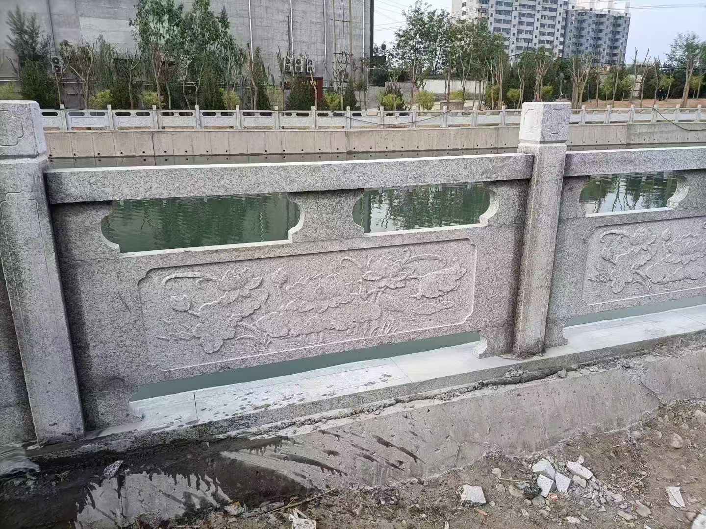 亳州 芙蓉白大花桥梁、河道，石材栏杆、围栏、护栏