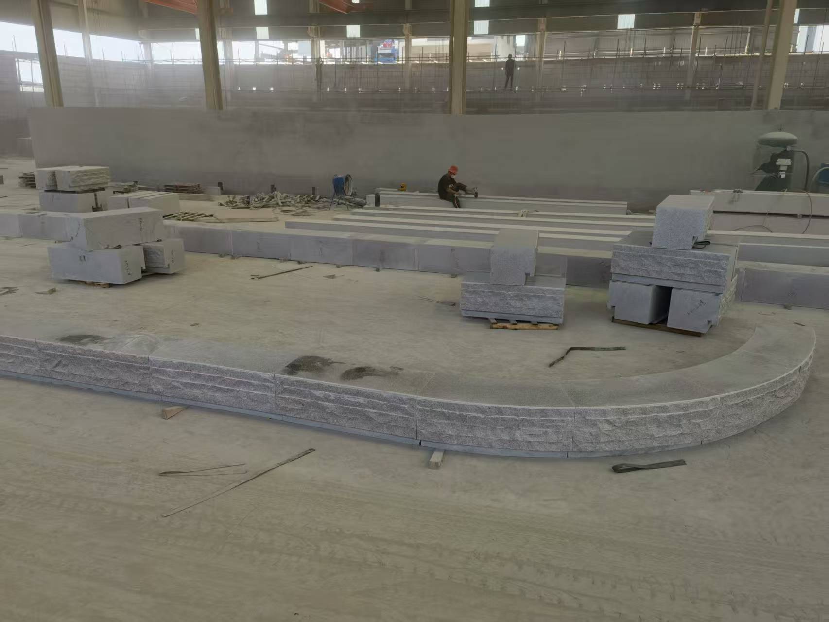 亳州 芝麻白整石坐凳（光面+自然面）