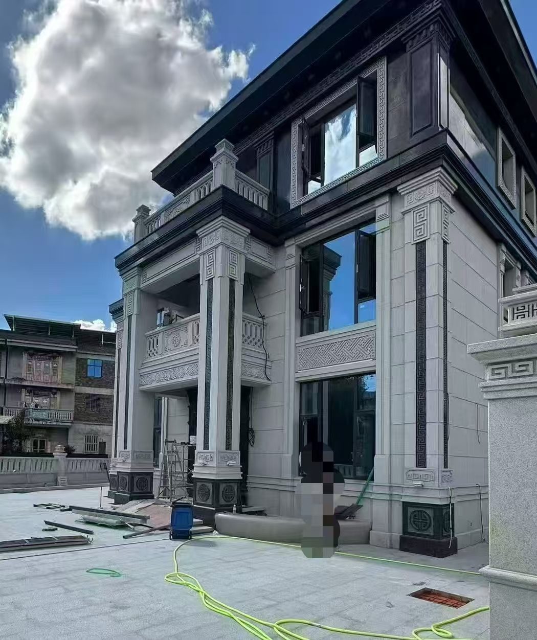 亳州 别墅干挂，芝麻白与芝麻黑完美配合